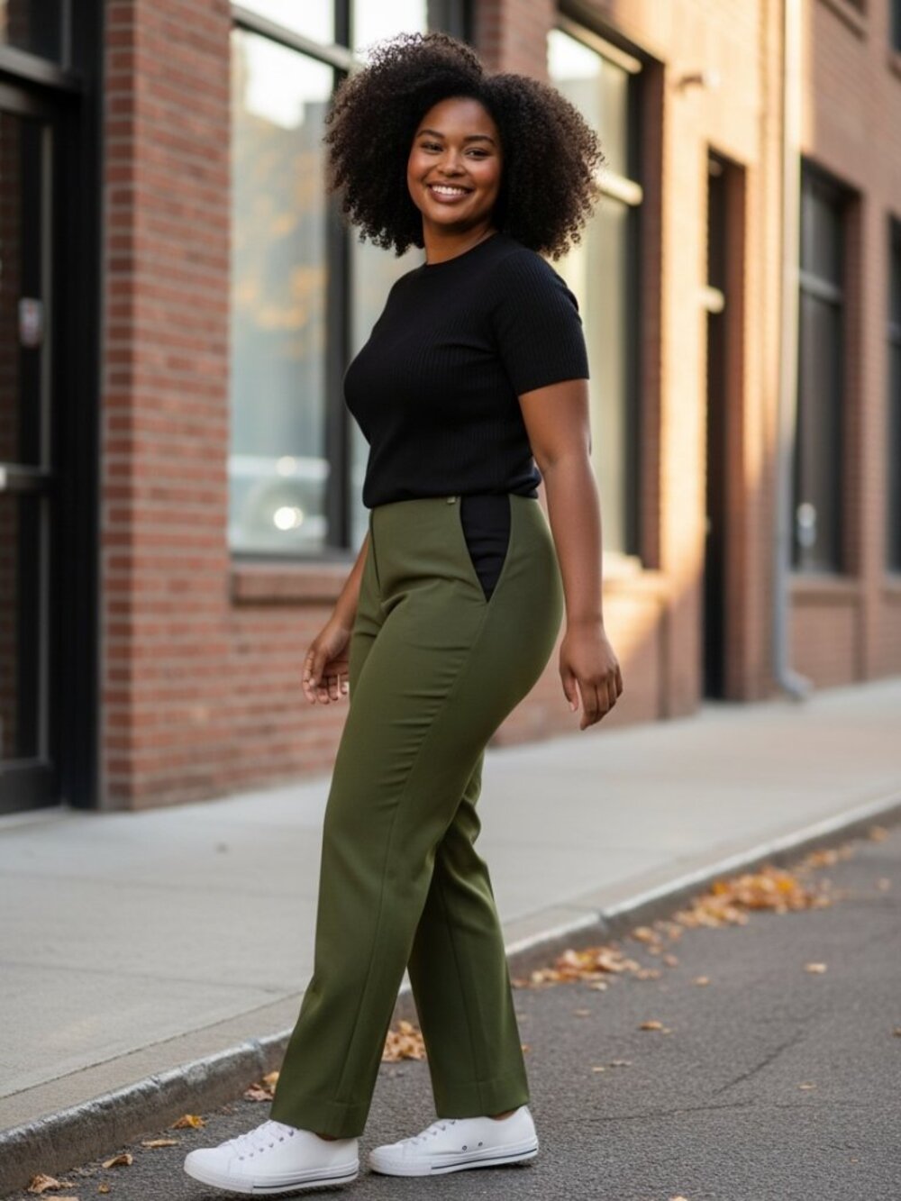 JONES NEW YORK, Women's Bi-Stretch in Olive Green Ankle Pants, Size 10 - Picture 2 of 10